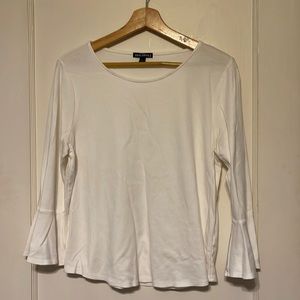 J. Crew Mercantile White Bell Sleeve Top